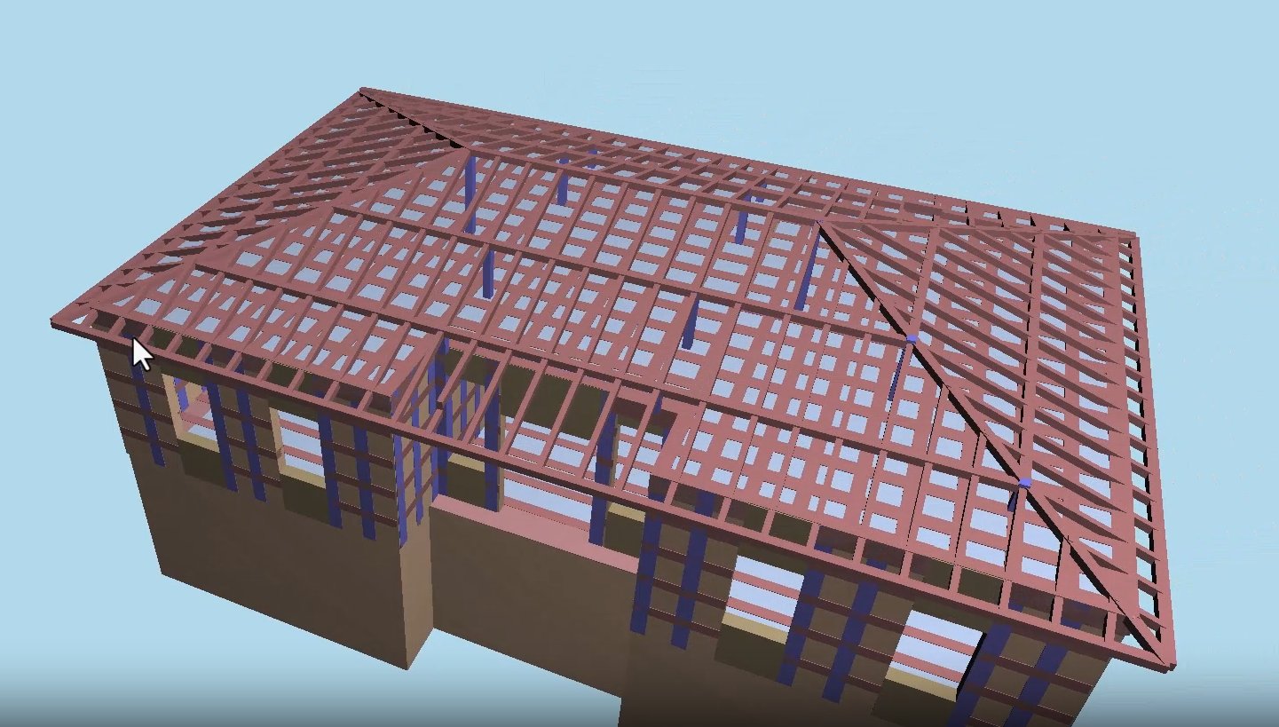Timber Roof Modeling on Building